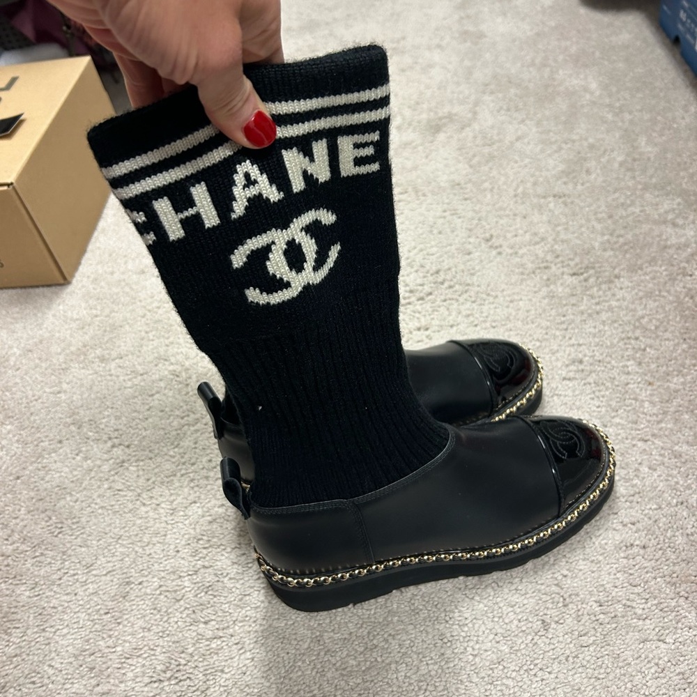 Genuine leather sock boots